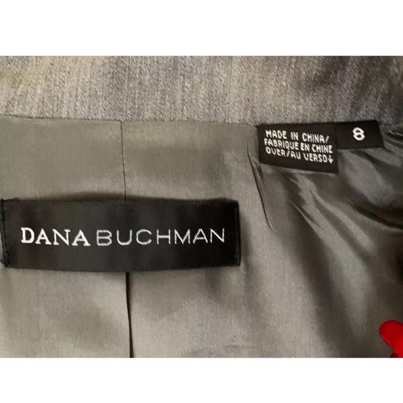 DANA BUCHMAN Gray Wool Blend Wide Leg Pants Suit - Picture 5 of 7
